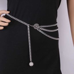 Belts 2022 Punk Hip Hop Style All-match Waist Chain Moon Vintage Metal Womans Belt for Dress Vintage High Waist Chain Belt for Women Z0404