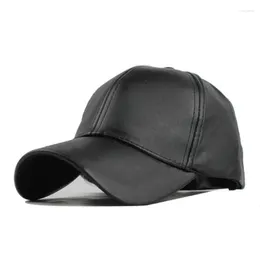 Ball Caps Women Men Hats PU Leather Baseball Cap For Visor Light Board Solid Hip Hop Outdoor Sun Hat Adjustable Sports