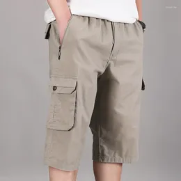 Men's Shorts Trend Summer Men Clothing Cargo Drawstring Soft Loose Pants Casual Streetwear Quick-Drying Solid Beachwear Joggers