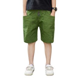 Shorts Summer Kids Shorts Children Boys Beach Shorts Solid Colour Teenager Sport Short Pants Cotton Baby Clothing for Boys 3-15Y AA230404