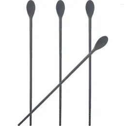 Spoons 2 Pairs Silicone Spoon Integrated Chopsticks Travel Coffee Whisk Kitchen Stir Silica Gel Stirrer