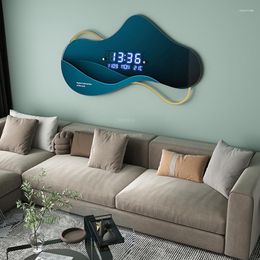 Wall Clocks Light Luxury Electronic Creative Home Decor Fashion Living Room Background Clock Simple Decorative Watch