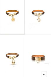 brand bangles designer bracelet Classic V flower plaid leather rope gold silver buckle beads hand rope men women couple bracelets 1083613