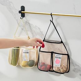 Storage Bags Onion Mesh Garlic Keeper With 2 Compartments Hanging Net For Potatoes Fruit