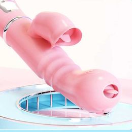 Sex toy massager 12 Speeds Vibrator Tongue Female Women G Spot Clitoris Stimulator Vagina Telescopic Rotating Dildo USB Charging Toy