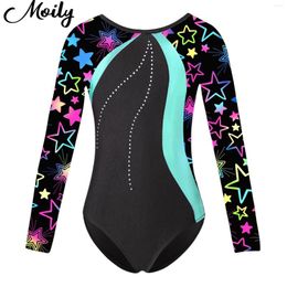 Stage Wear Kids Girls Ballet Leotards Sport Dance Training Long Sleeve Gymnastics Yoga Skating Jumpsuit Bodysuit Costumes