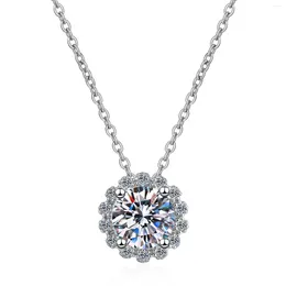 Chains AZ058-X Lefei Fashion Trendy Luxury Classic Moissanite Diamond-set Moon Star Necklace Women 925 Silver Party Charms Jewellery Gift