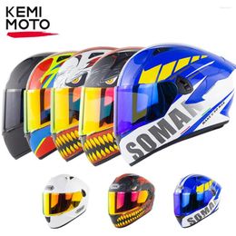 Motorcycle Helmets KEMIMOTO Full Face Dual Lens With Large Rear Wing DOT Approved Motorbike Helmet Cascos Moto Capacete