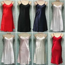 Whole-Details about Ladies Satin Lace Strappy Nightdress Nightie Nightgown Chemise Plus Size S-2XL272i
