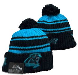 Men Knitted Cuffed Pom CAROLINA Beanies CAR Bobble Hats Sport Knit Hat Striped Sideline Wool Warm BasEball Beanies Cap For Women A20