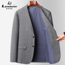 Men's Suits Spring And Autumn Thin Men's Suit Non-iron Slim Fit Medium Youth Checked Small Suitable For Leisure Business