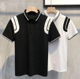 WHITE Laurent designer clothes stripe Men's Polos summer slim short sleeve men polo shirt tee mens clothes