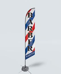 Custom Promotion Barber Shop Beach Feather Flag 110g Knitted Polyester Swooper Banner Digital Printing5733425