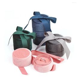 Jewelry Pouches Pink Color Sweet Engagement Ring Gift Box Wedding Bowknot Display Fashion Accessories Displays