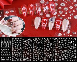 Christmas Nail Art Decals Decoration For Nails Winter Snowflake Adhesive Decals New Year Nail Art Decoration Slider F7345410966