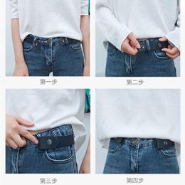 Belts For Women Men Jeans Pants Waistband No Buckle Stretch Elastic Waist Invisible Child Drop Lazy Belt Y2k Accessories