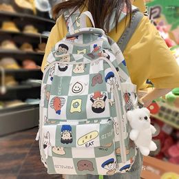 School Bags Cartoon Printing Girl Cute Travel High Capacity College Backpack Women Laptop SchoolBag Kawaii Fashion Female Nylon Lady BookBag