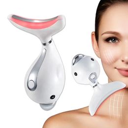 2023 Newest Anti-wrinkle RF Neck Skin Tightening Neck Face Lift V-Shaped Firming Heat Anti Ageing Wrinkle Facial Massager Beauty Toning Devices