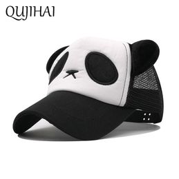 QUJIAHI Childrens Hat Panda Mesh Cap Outdoor Sun Hat Shade Baseball Cap Boy Girl Size 4555 CM Snapback8006457