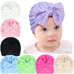 Berets Baby Hat For Infant Bows Turban Cap Autumn Winter Soft Ruffle Bowknot Girl Bonnet Beanie Headwraps