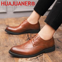 Dress Shoes Man Classic Italian Design Formal Men Leather Brogue Fashion Bureau Casual Male Footwear