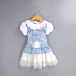 Clothing Sets 1-4T Summer Baby Girl Sundress Suspender Skirts Overalls Toddler Girls Cotton T Shirt Infant Clothes Kids