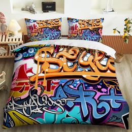 Bedding Sets 3D Bed Cover Set Duvet Hip-hop Graffiti