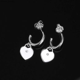 T-heart Charm Love magnet ear stud earrings topaz Sier Sterlling Jewellery Desinger Women Valentine's Day Party Gift Original Brand