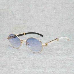 2023 Designer Glasses New Vintage White Black Buffalo Horn Sunglasses Men Round Natura Wood For Woemn Outdoor Clear Glasses Frame culos Shades