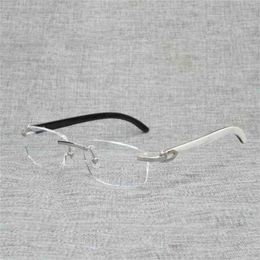 Top Designers Natural Wood Square Clear Glasses Frame Men Buffalo Horn Oversize Rimless Optical Eyewear Women Reading Eyeglasses OculosKajia