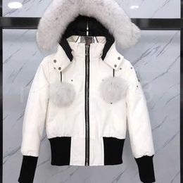 Kvinnorjackor Designer Down Jacket Womens Moose Knuckle Hairball Winter Jackets Mens Windbreaker His-and-Hers Down Fashion Casual Thermal