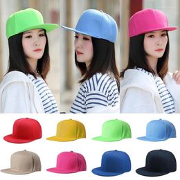 Ball Caps Solid Color Flat Brim Cap Korean Hiphop Light Board Baseball Trendy Breathable Adjustable Sunscreen Hat Outdoor Travel