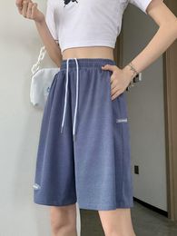 Women's Shorts Summer Casual Ice Silk Biker Shorts Women Plus Size High Waist Loose Shorts Short SweatPants Streetwear Womens Shorts 230404