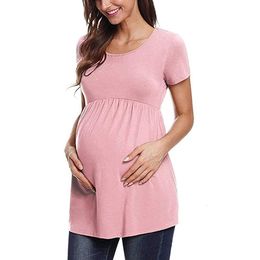 Dresses Womens Tops Short Sleeve Striped Tunic Casual Pregnancy T-shirt Maternity Clothes Comfy Flattering Summer Blouses 230404 51