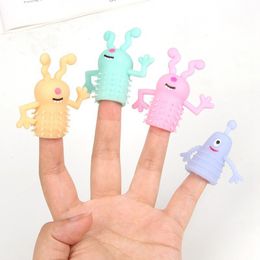 Colourful TPR Plastic Fidget Toys Cute Mini Animal Monster Finger Dolls Children Finger Puppet Toys Parents Storytelling Props 2052