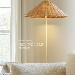 Floor Lamps Yuji Nanyang Style Living Room Bedroom B & Rattan Designer Zhonggu Vacation Copper Lamp