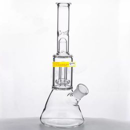 Glass Water Pipe 10.6" Free Downstem Glass Bowl Bong Colors Dab Oil Rig Hookah Heady Recycler Beaker Base Banger Perc 982