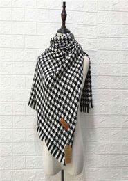 Scarves Woolen Shawl Women Luxury Classic Black White Houndstooth Long Scarf Cape Soft Chic Fashion Warm For Lady5898965