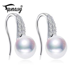 Natural Pearl Earrings 925 Sterling Silver Stud For Women Jewellery Romantic Cubic Zirconia CZ8252502