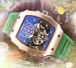 Montre De Luxe famous quartz automatic movement watches men president male gifts set auger designer clock rubber silicone belt wristwatch business casual bracelet