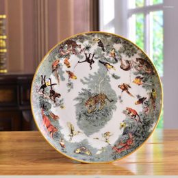 Plates Ceramic Tableware Is Used To Decorate Luxury Goods Animals Forests Porcelain Dinner Fruit Trays And Gifts