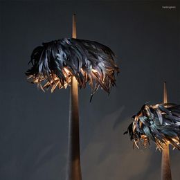 Floor Lamps Nordic Simple Feather Living Room Lamp Bed & Breakfast Personalised Bedroom Bedside Artistic Table