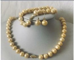 Chains 18 Inch Lustre 9-10mm REAL South Sea Yellow Pearl Necklace