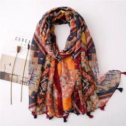 Scarves Cotton Linen Scarf Women Fashion Bohemia Wrapped In European AmericanS Style Colour Sunscreen Long Decorative Shawl Lady