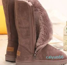 Boots Winter Women Snow Classic Lady Fashion Brand DesignerWarm Genuine Leather Fur Australia Plus Velvet Knee High Shoes