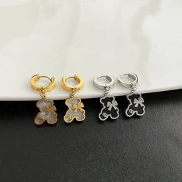 Dangle Earrings Fashion Niche Cute Girls Small Fragrant Wind Bow Gentle Mother Of Titanium Steel Jewellery Accessories Gift