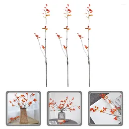 Decorative Flowers 3 Pcs Simulated Twigs Wedding Decoration Artificial Leaf Branch Bedroom Headgear Office Fake Leaves Fall Plastic Layout