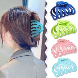 Resin Geometric Hair Claw Girls Swett Headwear Simple Solid Colour Hair Clip Fashion Jelly Colour Ponytail Clip Hair Accessories