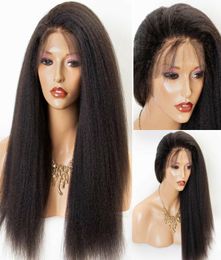 360 Lace Frontal Human Hair Wig Pre Plucked Hairline Yaki Straight Brazilian RemyHair Wigs With Baby Hairs1264659