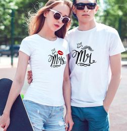 Women's T Shirts Summer Couple T-shirt Funny For Women Moustache Lips Lover Tshirt